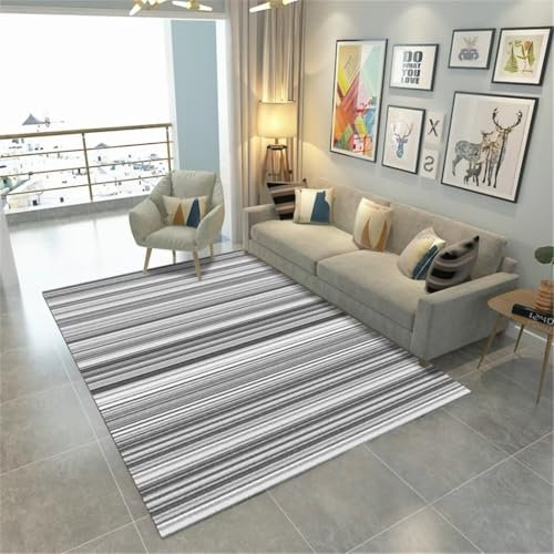 SUNYRDSM Eingangsmatte Teppich Outdoor 60X100CM Büroteppich gerade Linie Dekoration Grauer Teppich einfache Schallabsorption Geräuschreduzierung Bettvorleger Waschbar