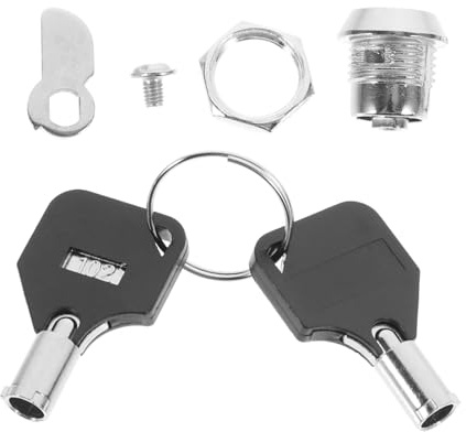 Mikikit Zinc Alloy Tubular Cabinet Lock Core 0.59In Cam Lock for Safebox Drawer and Electrical Cabinet with Quick Installation and Non-Key Retaining Design