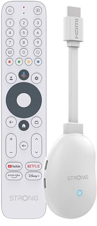STRONG Leap-Neve 4K UHD Google TV-Streamingstick Mit Ethernet-Port, 2GB RAM + 16GB Speicher, WiFi 6, Android 12, Integriertem Chromecast, Google Assistant, Dolby Atmos & Dolby Vision