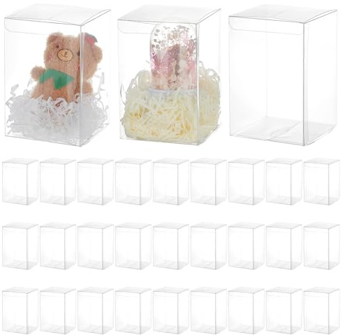 BENECREAT 30 caja de Regalo Transparente de 10x10x15cm, Embalaje de Regalo de Plástico para Dulces,Chocolates Y Postres,Embalaje de Regalo para el Festival Del Aniversario Del Día de la Madre
