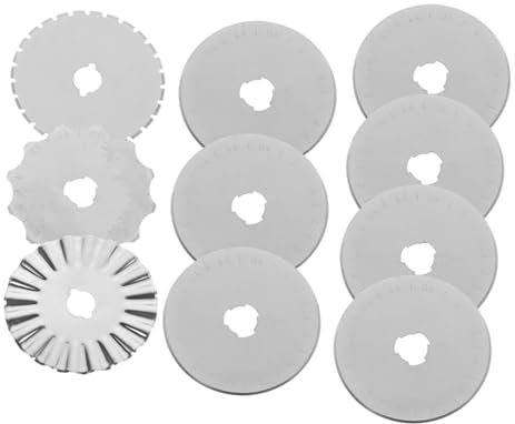 SHINEOFI 10piezas Cuchillas Recambio Para Cutter Rotatorio Costura Manualidades Acero De Corte Preciso y Duradero Compatible Con Olfa