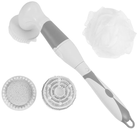 Elektrische Duschbürste mit Langem Griff, Abs Badebürste | 1 Satz, Leicht und Tragbar, Hängeloch Design, Inklusive Bath Ball, für Reise Zufällige Farbe