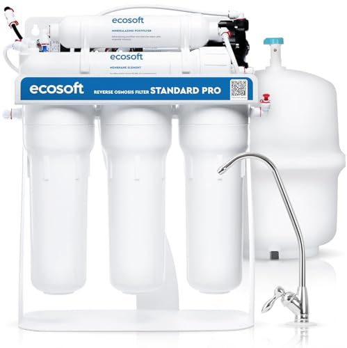 Ecosoft Standard PRO - Filtro ad osmosi inversa - Con pompa integrata, purificazione efficiente e facile installazione