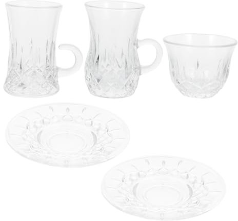 ULTECHNOVO Tazza da Tè in Vetro Trasparente Set di Bicchieri da Caffè Turco Forma Zucca Piccolo Boccale per Bevande Calde Adatto per Tè e Caffè