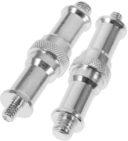 CHICAMPERA 1/4 to 3/8 Inch Threaded Screw Adapter Spigot for Flash Light Stand – Aluminum Alloy Attachable Mounting Hardware for Studio Photography Lighting Accessories