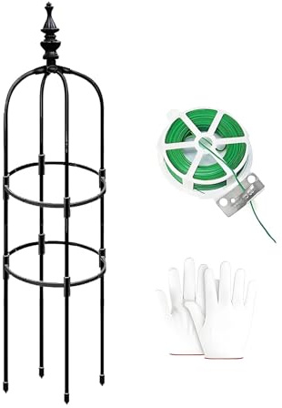 Rankhilfe Obelisk Metall 60cm 90cm 120cm 150cm 180cm Rosen Rankgitter Metall Rostfrei Für Kletterpflanzen Rosen Clematis 20 25 28cm Ø Rankturm Für Tomaten Gurken(Schwarz,28x150cm)