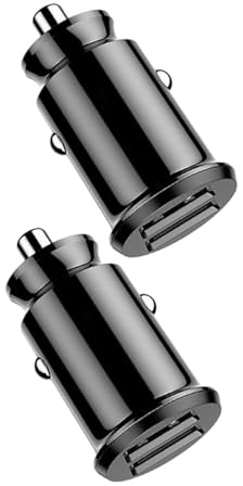 LABRIMP Cargador Rápido de Coche 4.8a 2 Puertos USB, Material Abs Retardante de Llama, Peso Reducido y Compacto, Adecuado para Móvil y Grabadora Coche, Pack de 2 Unidades
