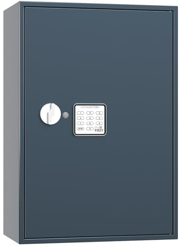 Profirst Armoire à clés Porter 300 Serrure électronique Ouverture d'urgence Acier Gris 15 Barres à Crochets réglables y Compris 300 Porte-clés GRATUITS Matériel de Fixation