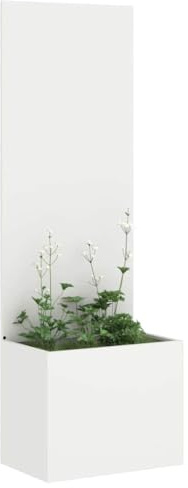 vidaXL Pantalla de Privacidad para Jardín Calado Blanco 50 x 140 cm, Divisor Moderno para el jardín y la terraza, con Incrustaciones Decorativas, Pantalla de privacidad Elegante y cerramiento contemp