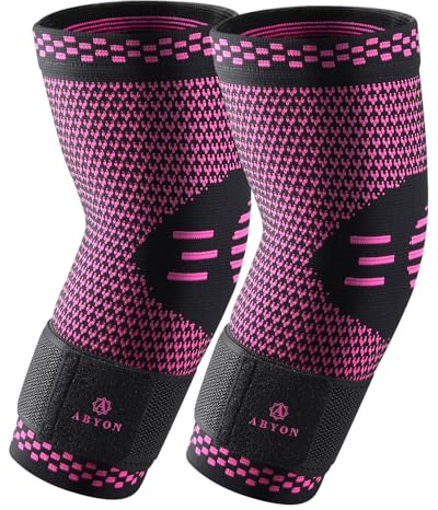 ABYON 2-pack kompressionsarmbågsskydd med spännband – stöd för tendinit, artrit, tennisarmbåge och golfarmbåge, lindrar ledsmärta för män och kvinnor