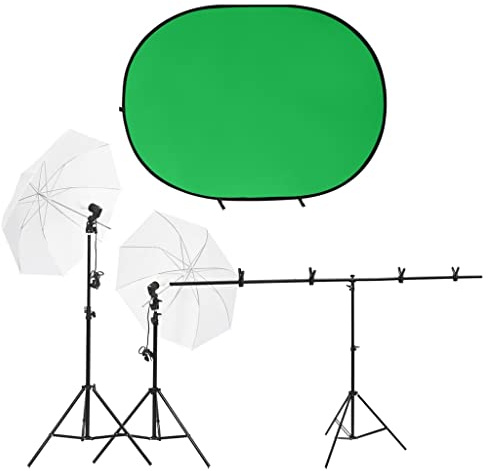 Générique Kit de Studio Photo avec éclairage et écran de Fond,Appareils Photo,Photographie,Éclairage & Studio,Lampes Studio & flashs,Vert,7.15 KG,3143939