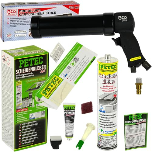 BandelOne enthält PETEC Scheibenkleber-Set 310ml Kartuschen-Presse Druckluft-Pistole Frontscheibe