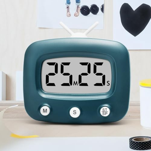 FUBESK Temporizador electrónico de cocina con pantalla grande de 62 x 32 mm para cuenta atrás y cuenta atrás de hasta 99 minutos y 59 segundos, alerta de pitido de 30 segundos, modo de ahorro de