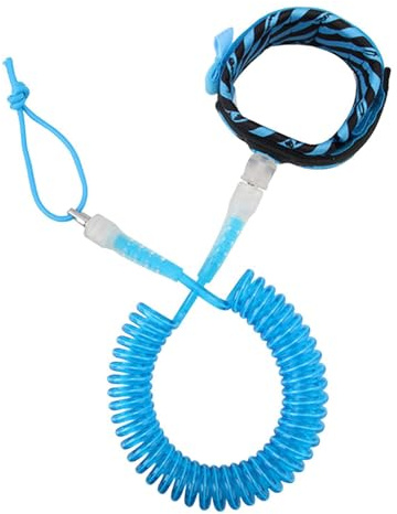 wueiooskj Leash a Spirale da 10 Piedi per tavola da Paddle Surf, Elastico, per Tutte Le attività di Surf, Corda per Gamba a Spirale 5 mm, 10 Piedi, Portatile, Rotazione 360°, Ricambio per guinzaglio