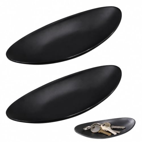 INNAL 2 Piezas Bandeja Llaves Negro 25.3x13.7x4.3 cm Cuenco para Entrada | Cuenco Decorativo Llaves para Baratijas de Joyería Monedas