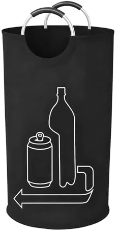 Contenedor para recogida de botellas – Recolector de botellas vacías de alta carga de 115 litros, organizador de gran capacidad, contenedor apilable | despensa garaje, casa, oficina, camping, picnic