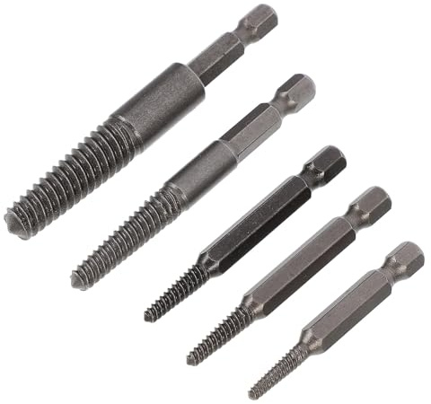 Beavorty Estrattore per Viti Rotte e Spanate 5 Pezzi Punta da Trapano Esagonale, Estrattore di Viti Danneggiate Resistente e Portatile, Strumento per Riparazioni Meccaniche e Rimozione