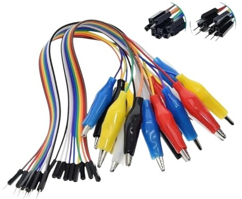 20pcs 30cm 10pin-End Alligantor Clips Jump Wire Male Female Crocodile Clip Test Lead Jumper Wire Line Cable C0innection New 2026 Electronic & Accessories