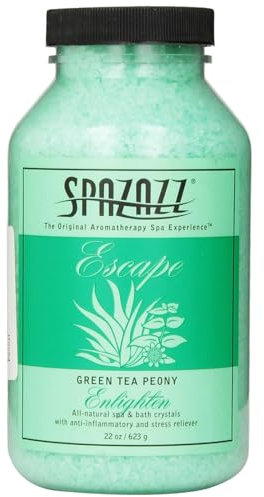 Spazazz Escape 22oz Green Tea Peony spa, hot tub and bath crystals