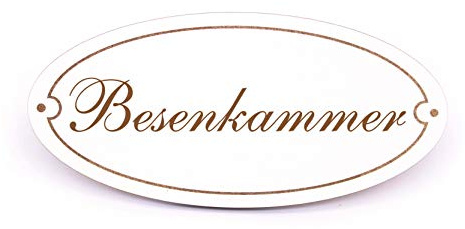 Schild Türschild Oval - Besenkammer - selbstklebend Hinweisschild Dekoschild 15x7cm