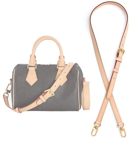 Jiesinlov Vachetta läder ersättning crossbody väskor rem justerbar axelrem för Speedy 20 25 (0,70Bredd justerbar 39,4-47,2 längd)