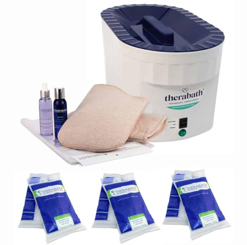 Therabath TB9 Adjustable Temperature Paraffin Wax Bath + Hand ComforKit ThermoTherapy Heat Therapy Professional Grade by WR Medical - 6lbs Eucalyptus Rosemary Mint