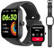 SKG V7 Cyber Smartwatch mit Aktivitätstracker, GPS und Blutsauerstoff für Männer und Frauen, Herzfrequenzmonitor, IP68 wasserdicht, kompatibel mit Android, iOS, Schwarz