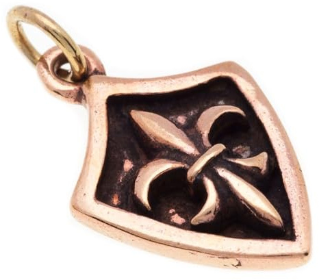 Windalf Mittelalter Anhänger LYSA 2.6 cm Fleur de Lis Schmuck Schwertlinie Vintage Bronze