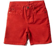 Street Monkey Bermuda para niño Estilo Casual Corte Recto y Bolsillos funcionales diseño Resistente Ideal para Verano | Color: Rojo | Talla: 12 años