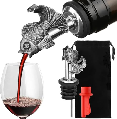 LULLEA Beccuccio per bottiglie di pesce rosso, versatore per liquori, regalo per pesci rossi, per uomini e donne, versatore per vino