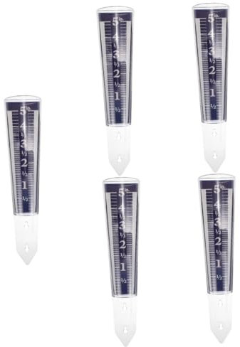 BESPORTBLE 5stücke Regenmesser Mit Transparenter Niederschlagsmesser Für Garten Rundes Design Für Präzise Messungen Im Freien Praktisches Messwerkzeug Für Regenmengen Für