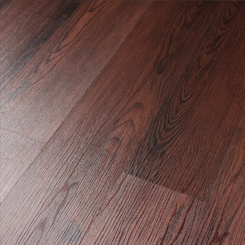 Livelynine PVC Adesivo Pavimento Legno Marrone Rosso Pavimento PVC Adesivo Vinile per Cucina Bagno 90x15CM 36-Pezzi Piastrelle Adesive Pavimento Parquet Laminato Adesivo Soggiorno Camera da Letto