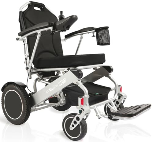Sedia a Rotelle Carrozzina Elettrica Pieghevole in Alluminio 60 x 34 x 81 cm