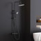FORIOUS Set Grifo de Ducha Termostático, Set Columna de Ducha de Acero Inoxidable con Barra de Ducha Ajustable en Altura, Ducha de Lluvia Redonda de 25 cm, Ducha de Mano con 3 Tipos de Chorro