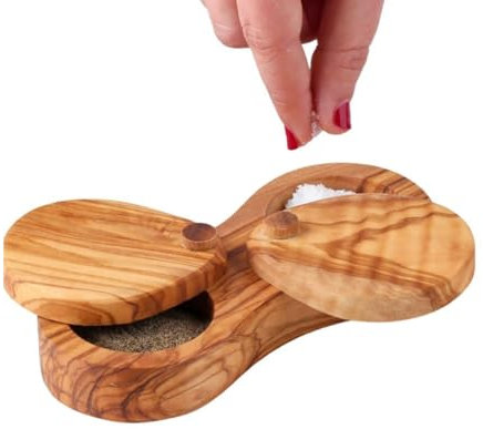 Salière et Poivrière en Bois d'Olivier - Ensemble Élégant et Durable pour votre Table