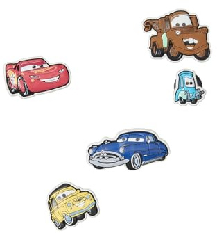Crocs Pixar Cars - Confezione da 5 ciondoli per scarpe, unisex, multicolore, taglia unica, Multicolore, Taglia unica