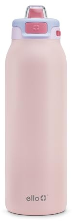 Ello Pop & Fill 32 oz Stainless Steel Water Bottle with Fast Fill Technology, Double Wall & Vacuum Insulation, Leakproof Lock Lid, Reusable, BPA Free