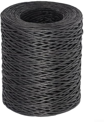 210 m natürliches Bast-Strohgarn, unverzichtbares Material für Stricken und Häkeln (schwarz)
