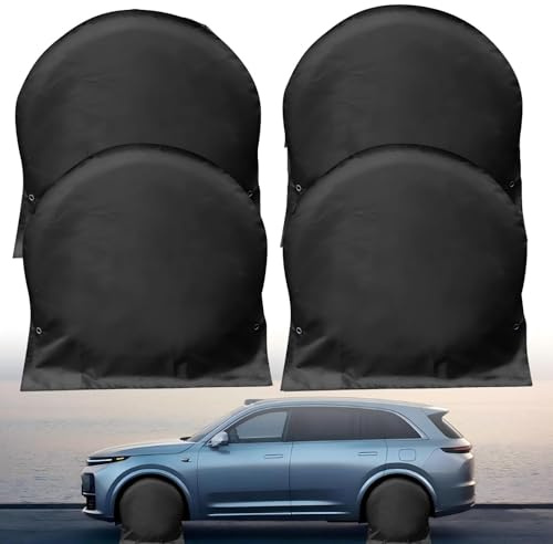 Radabdeckung Wohnwagen, 4 Stück Reifenabdeckung, 72.5/80 cm Reifenabdeckung Wohnwagen für 27-32 Zoll Reifen, Wasserdicht UV-Schutz Radabdeckung für Wohnmobil, LKW, Anhänger, Auto (4, 72.5 cm)