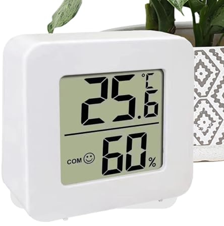 Higrómetro de termómetro electrónico compacto: herramienta de monitor de humedad de temperatura de temperatura interior, panel de pantalla de doble cara para la lectura del entorno de habitación | Med