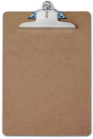 Läufer 05612 Hartfaser Klemmbrett, US LETTER SIZE, extra starke Klemme, Schreibplatte aus Holzfaser, braun