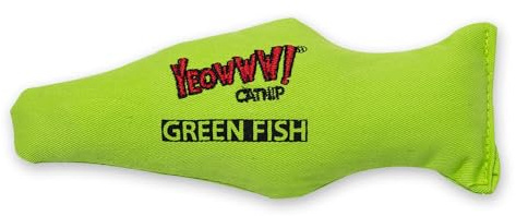Yeowww Green Fish Catnip Toy