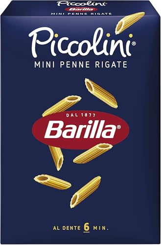 Barilla Pasta Piccolini Mini Penne Rigate, 500g | Pasta aus hochwertigem Hartweizen, immer al dente-Qualität