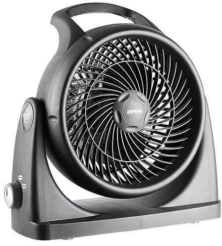 Zephir, Termoventilatore 2 in 1 per Riscaldamento e Ventilazione, 2 Livelli di Potenza (1000/2000W), Termostato Regolabile, Inclinabile 90°, Antisurriscaldamento, Colore Nero