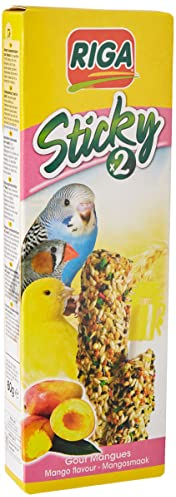 Riga - Sticky für Alle Vögel - Gebackene Sticks - Mischung aus Körnern, Getreide und Mango - Schachtel mit 2 Sticky Sticks, 60 g (1er Pack)