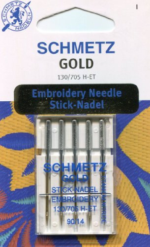 Schmetz Goldfarbene Titan-Sticknadel-Serie (5 Stück) (90/14 (dickste Nadel))