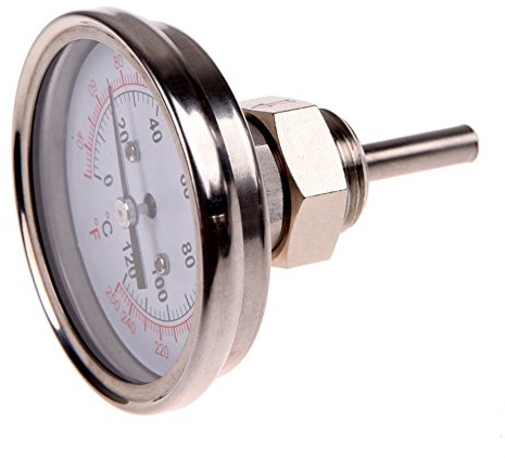 Demiawaking Edelstahl-Thermometer, 1,27 cm, für einen Moonshine-Still-Kondensator oder Braukessel
