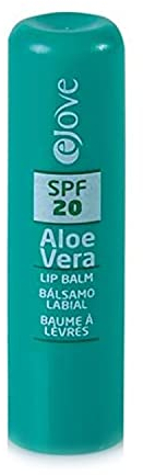 Ejove Rouge à Lèvres à l'Aloe Vera SPF20 4 g | Protection solaire UVA et UVB | Hydratation intense pour lèvres sèches et gercées | Soin quotidien pour lèvres sensibles