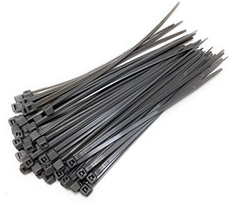 Small Standard Nylon Cable Ties 2.5mm in Width Zip Straps, Pack of 100 (2.5mm x 100mm, Grey)