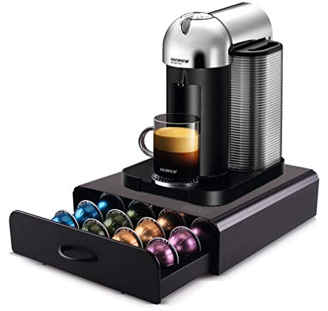EVER RICH ® 20 CAPSULES STORAGE DRAWER STAND COMPATIBLE WITH VERTUOLINE NESPRESSO CAPSULES (3. VertuoLine 20)